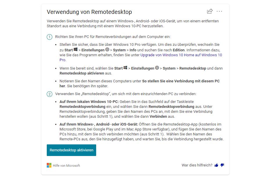 remote desktop 3 microsoft hilfe remote desktop (RDP)